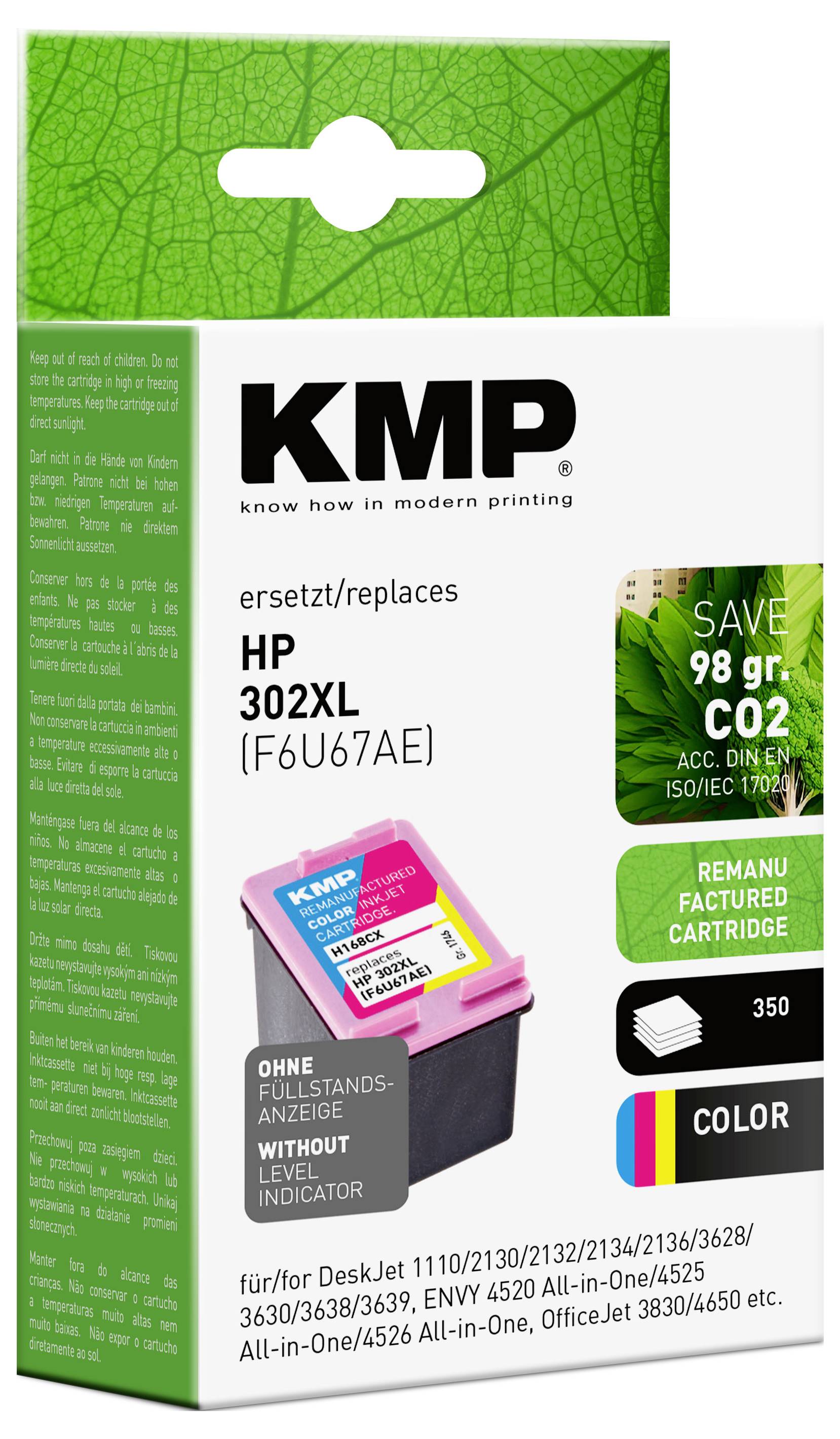 KMP Blæk erstatter HP 302XL, F6U67AE Kompatibel Farve H168CX 1746,4030-1