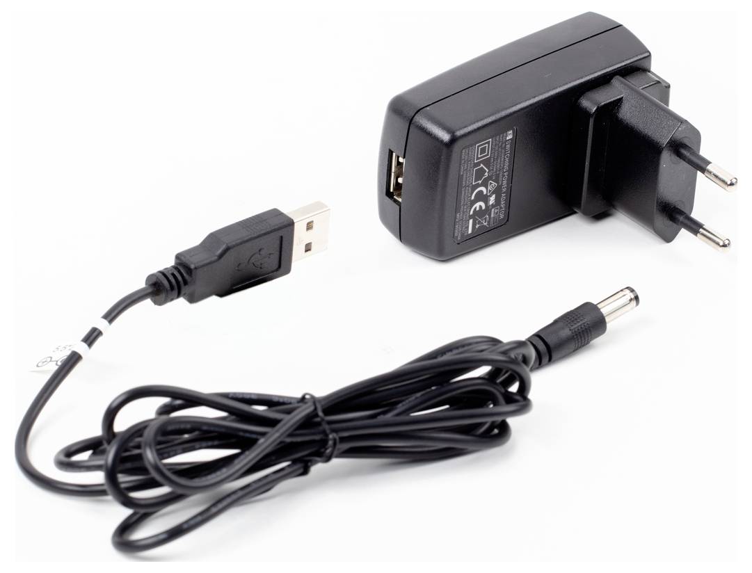 Et sort USB-oplader med aftagelig ledning og europæisk stik, egnet til elektroniske enheder.