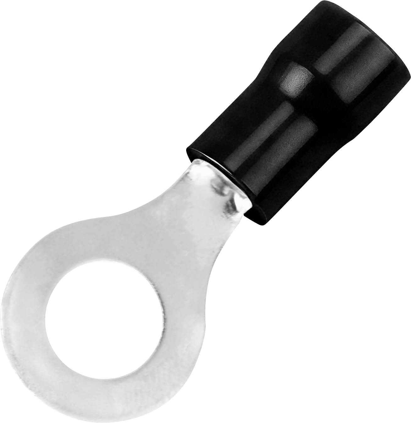 TRU COMPONENTS 738350 Ringkabelsko Tværsnit (max.)=4 mm² Hul-dia.=8.4 mm Delvist isoleret Sort 50 stk