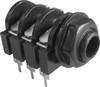 TRU COMPONENTS 1578876 Jack-stik 6,35 mm Tilslutning, indbygning vandret Poltal: 3 Stereo Sort 1 stk