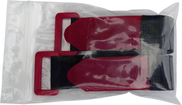 TRU COMPONENTS 688-330-Bag  Burrebånd med sele Burrebånd statisk loop del (L x B) 300 mm x 25 mm Sort, Rød 2 stk