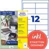 Avery-Zweckform 6123 Universelle etiketter 97.3 x 42.3 mm Papir Hvid 120 stk Permanent vedhæftningsevne Inkjetprinter, Laserprinter, Farvelaserprinter, Kopimaskine, Farvekopimaskine, Håndskrift