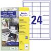 Avery-Zweckform 3658-10 64.6 x 33.8 mm Papir Hvid 240 stk Permanent vedhæftningsevne Universelle etiketter Bläck, Laser, Kopi 10 Blatt DIN A4