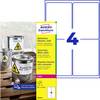 Avery-Zweckform L4774-8 Folielabels 99.1 x 139 mm Polyesterfolie Hvid 32 stk Permanent vedhæftningsevne Farvelaserprinter, Laserprinter, Farvekopimaskine, Kopimaskine, Håndskrift