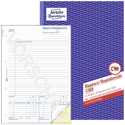 Avery-Zweckform Regirapport 1769 DIN A4 Antal blade: 40
