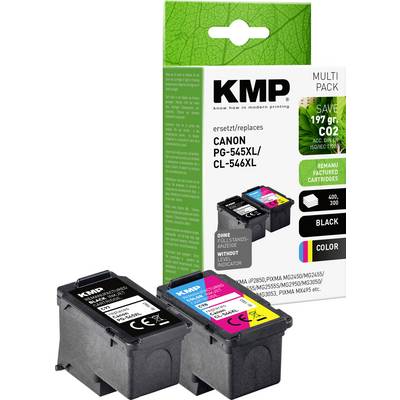 Canon PG-545XL/CL-546XL blækpatron multipakke med sort og farvet blækpatron, som fremhæver miljøbesparelser på 197g CO2.