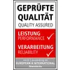 Verificeret kvalitet' indikerer, at ydelse og forarbejdning er testet efter europæiske og internationale standarder.