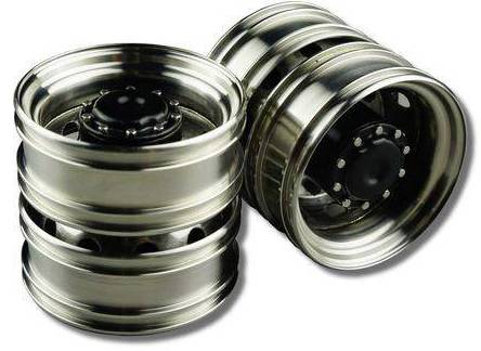 Thicon Models 1:14 Lastvogn Fælge 44 mm Rustfrit stål Euro-optik Sølv 2 stk