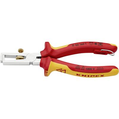 Afisoleringstang med rød-gul håndtag, egnet til arbejde på spændingsførende dele op til 1000V. Mærkenavn 'KNIPEX'.