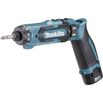 Makita Akkubohrschrauber DF012DSE Batteri skruetrækker 7.2 V 1.5 Ah Litium inkl. ekstra batteri, Inkl. oplader, Kuffert