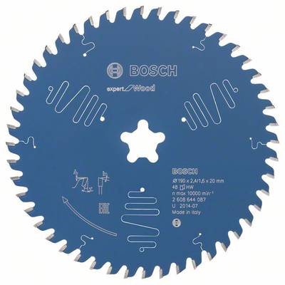 Bosch Accessories Expert for Wood 2608644087 Rundsavblad 190 mm Antal tænder (per tomme): 48 1 stk