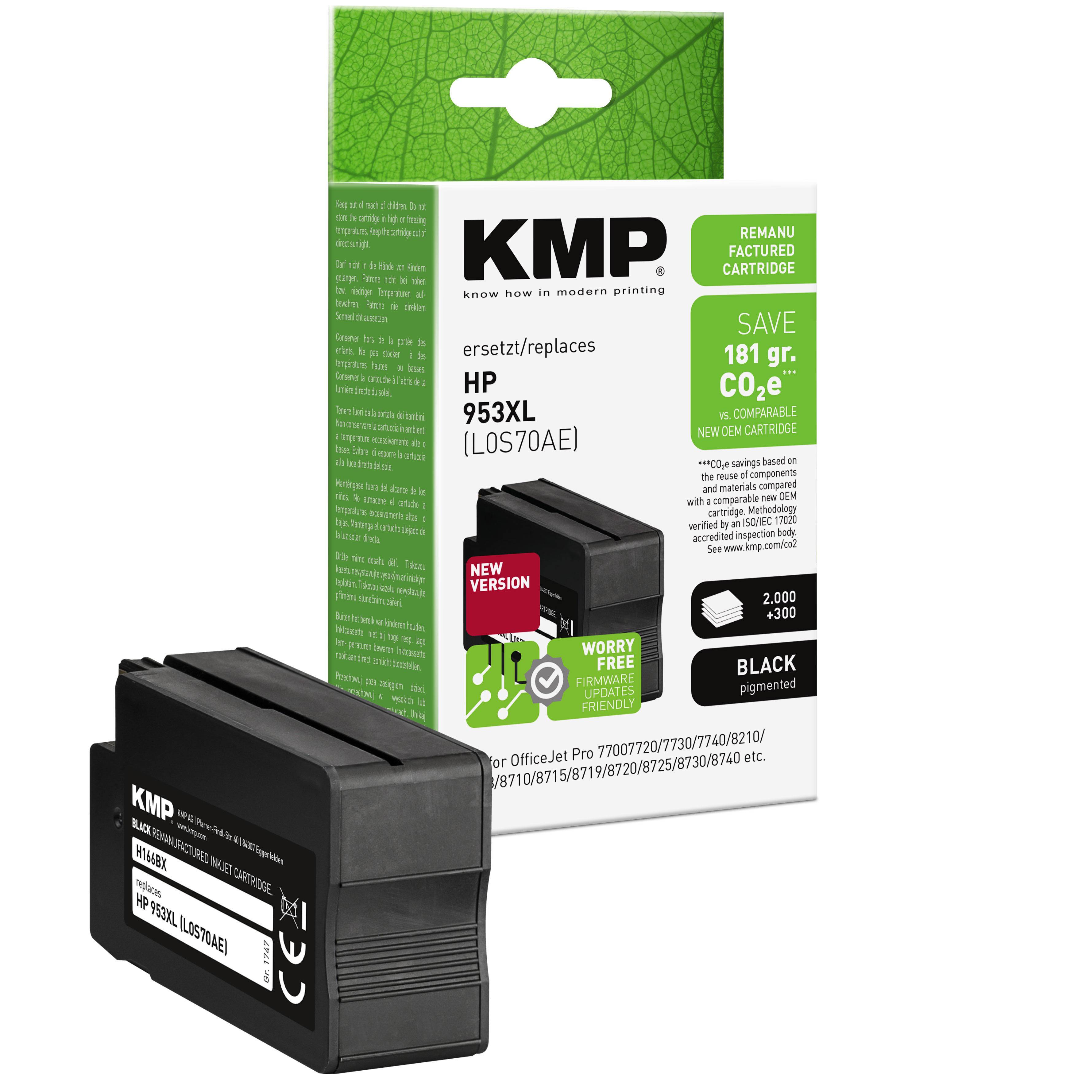 KMP Blæk erstatter HP 953XL Kompatibel Sort H166BX 1747,4001