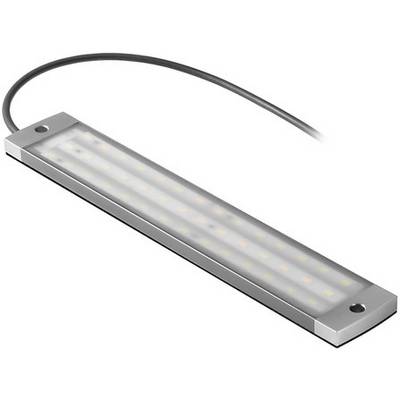 LED-armatur med rektangulær form, metalramme og kabel.