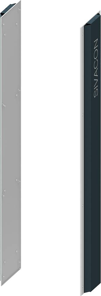 To rektangulære metalprofilerer. Det højre profil er mærket med 'SYNACON'.