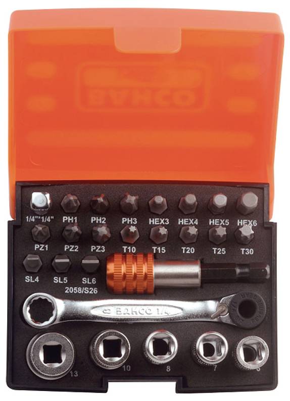 Bahco BAH2058S26 Topnøglesæt Metrisk 1/4" (6,3 mm) 26 dele 2058/S26-1