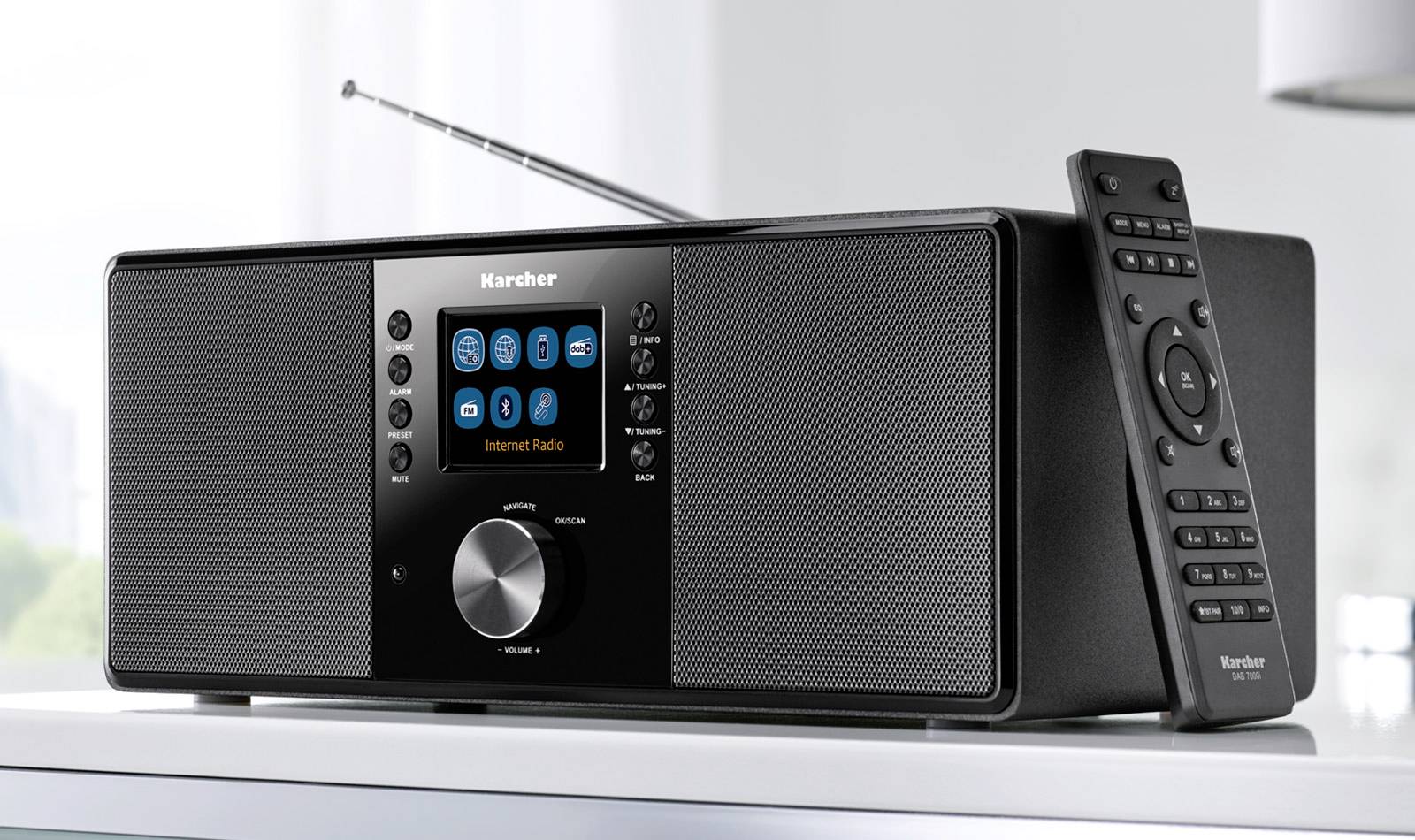 Internet bordradio Karcher DAB 7000i Internet, DAB+, FM Vækkefunktion Sort-4