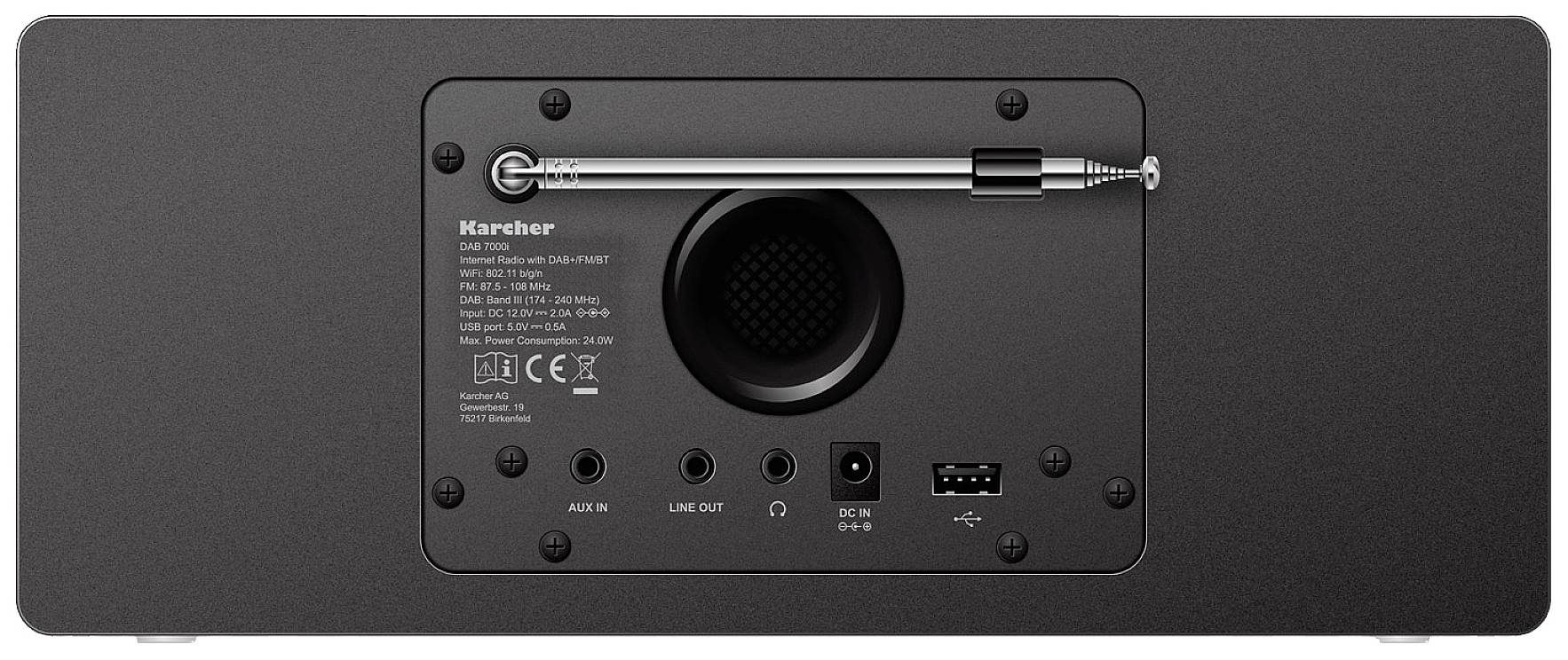 Internet bordradio Karcher DAB 7000i Internet, DAB+, FM Vækkefunktion Sort-1