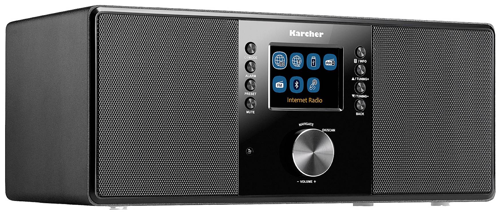 Internet bordradio Karcher DAB 7000i Internet, DAB+, FM Vækkefunktion Sort-3