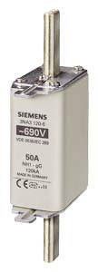 Siemens 3NA31206 Sikringsindsats Sikringsstørrelse = 1 50 A 690 V 3 stk