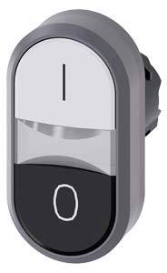 Siemens 3SU1030-3AB61-0AK0 Dobbelttrykknap (B x H) 29.9 mm x 57.9 mm IP66, IP67, IP69/IP69K 1 stk