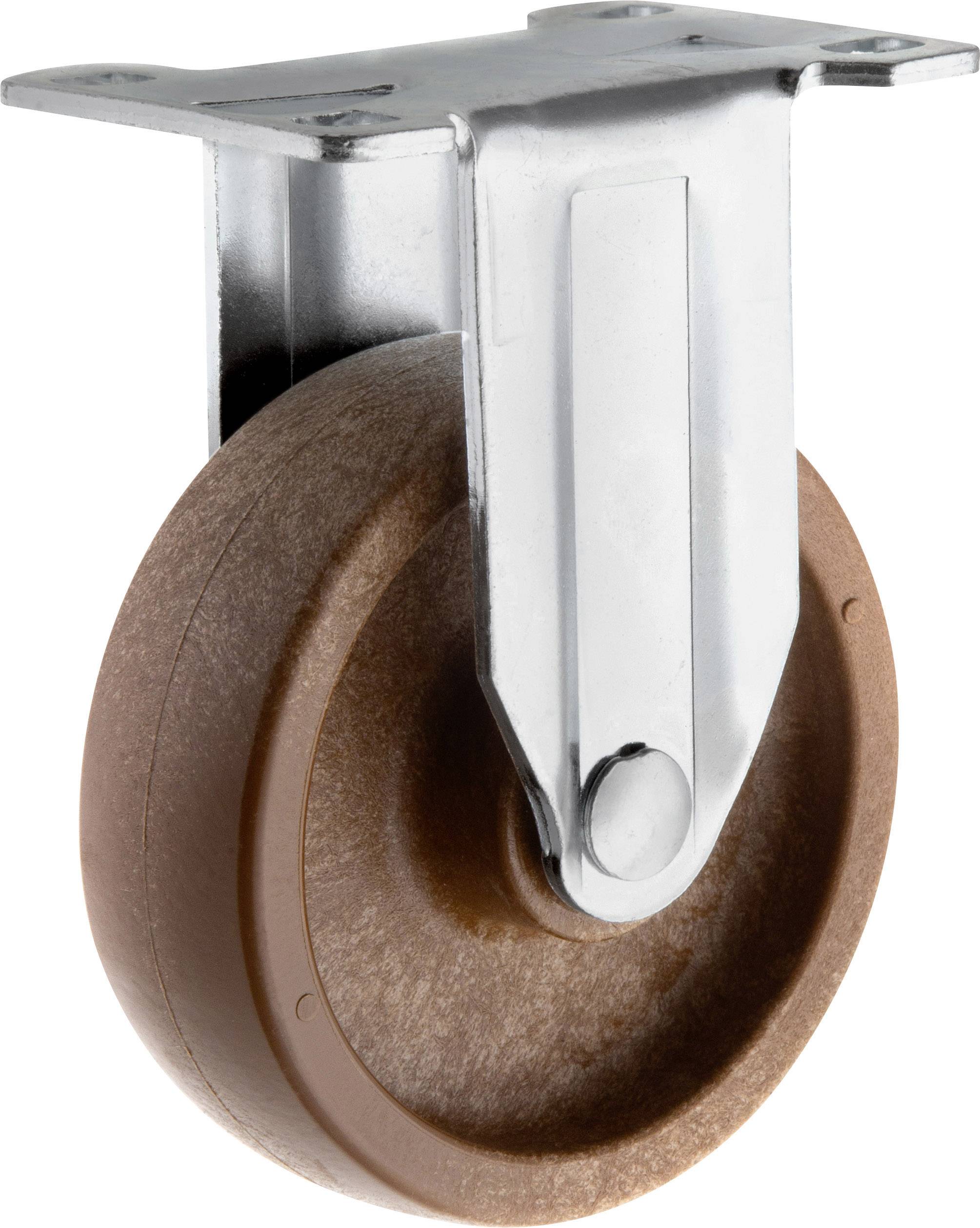 TOOLCRAFT TO-5137950 Fast hjul med påskruningsplade 100 mm polyamid og glasfibre Bæreevne (maks.): 125 kg