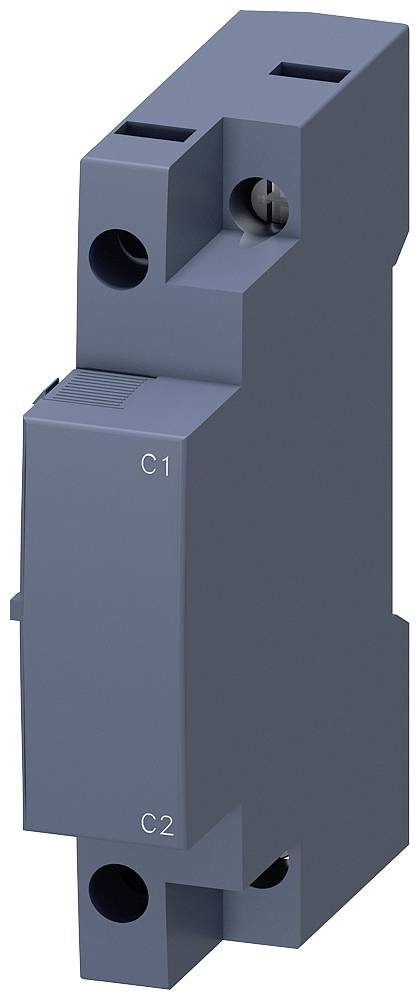 En grå, rektangulær komponent med påskriften 'C1' og 'C2', sandsynligvis en elektrisk komponent eller modul.