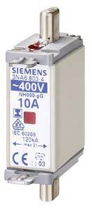 NH-sikringsindsats fra Siemens, 400V, 10A.