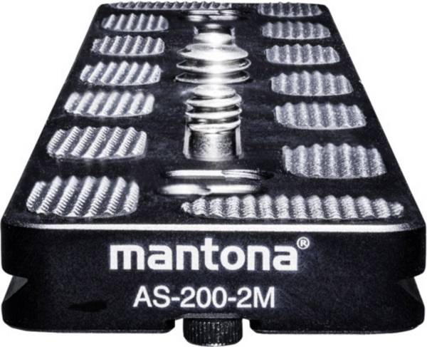 Mantona AS-200-2M Schnellwechselplatte Lynkoblingsplade  Udvendigt gevind=1/4", 3/8"