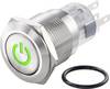 TRU COMPONENTS TC-7494496 TC-LAS1-AGQ-11ZDT/G/12V/S Hærværkssikret trykkontakt 250 V/AC 3 A 1 x Off/On Klikkende Grøn IP65 1 stk