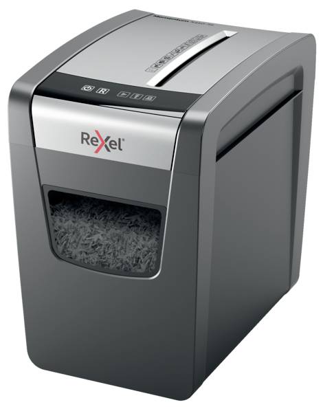 Rexel Momentum X410 Slim Makulator 10 Blad Mikroskæring 4 x 28 mm P-4 23 l Makulerer også Hæfteklammer, Papirclips-0