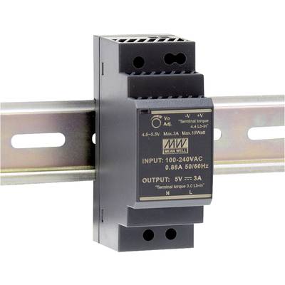   Mean Well  HDR-30-24  Strømforsyning til DIN-skinne (DIN-rail)    24 V/DC  1.5 A  36 W  Antal udgange:1 x    Indhold 1