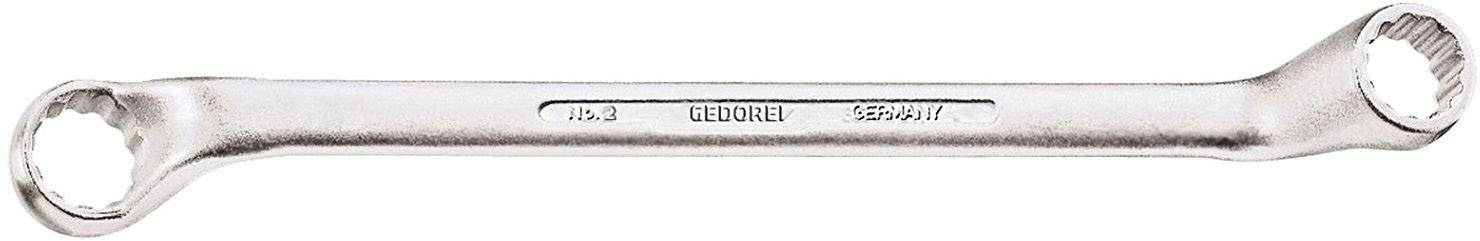 En sølvfarvet dobbelt ringnøgle med påskriften 'GEDORE, 6049417'.
