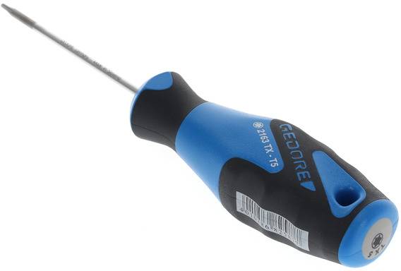 En blå skruetrækker med et ergonomisk håndtag og påskriften 'GEDORE'.