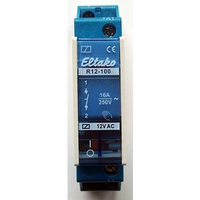 Eltako R12-100-12V Kontaktrelæ Nominel spænding: 12 V Brydestrøm (max.): 8 A 1 x sluttekontakt 1 stk