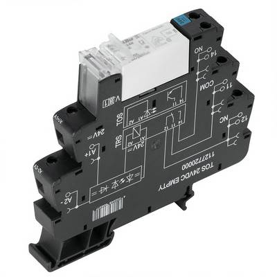 Interface-relæ, 24V AC/DC, serie 7S, type 7S.81.0.240.0000, udmærker sig ved kompakt design og høj pålidelighed.