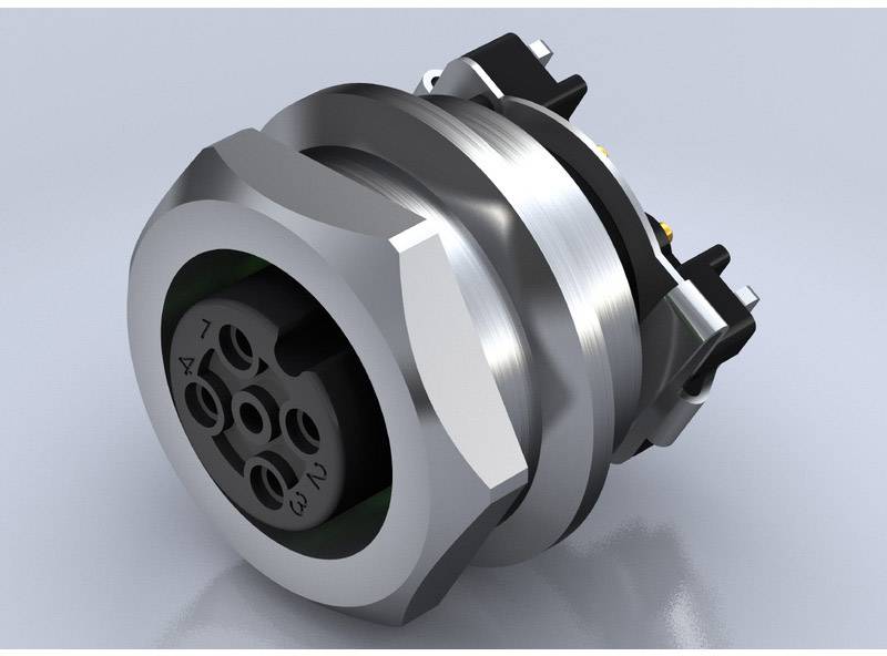 Cylindrisk metalstik med flere tilslutningspladser, egnet til industrielle anvendelser eller mekaniske forbindelser.