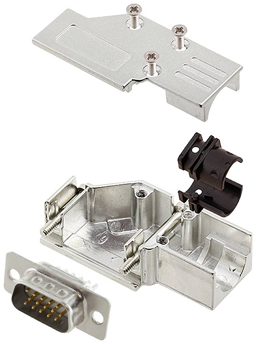 encitech DCMR09-FK-HDP15-W-K 6355-8066-01 D-SUB stiftliste-sæt 90 ° Poltal: 15 Loddekop 1 stk
