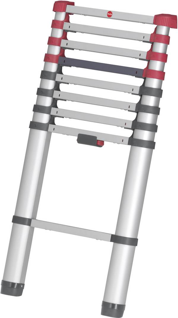 Hailo T80 FLEXLINE 7113-091 Aluminium Teleskopstige Arbejdshøjde (max.): 3.4 m Sølv, Sort, Rød DIN EN 131 8.1 kg