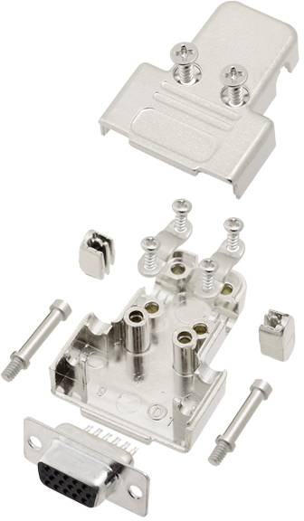 TRU COMPONENTS TCTRIM09HDS15K 7708500 D-SUB bøsningsliste-sæt 180 ° Poltal: 15 Loddekop 1 stk