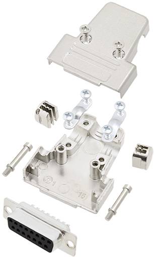 TRU COMPONENTS TCTRIM15DBSK 7709500 D-SUB bøsningsliste-sæt 180 ° Poltal: 15 Loddekop 1 stk