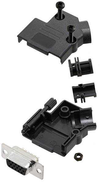 TRU COMPONENTS TCD45PKP09HDS15K 7709656 D-SUB bøsningsliste-sæt 45 ° Poltal: 15 Loddekop 1 stk