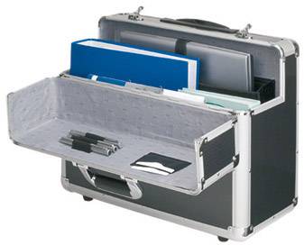 Alumaxx 45129 Pilotkuffert Talkombinationslås (B x H x D) 46 x 36,5 x 18 cm Sølv, Carbon-1