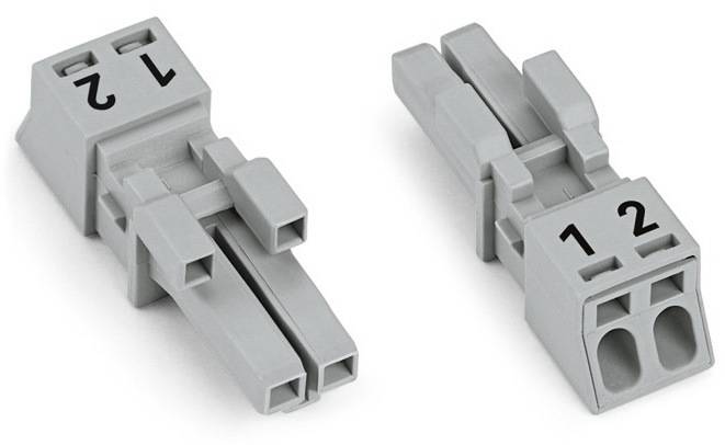 WAGO 890-242/060-000 Strømstik 890 Bøsning Samlet poltal: 2 16 A Grå 50 stk Piece