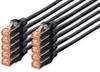 Digitus DK-1644-020-BL-10 RJ45 Netværkskabel, patchkabel CAT 6 S/FTP 2.00 m Sort Folieskærm, Samlet skærm, Afskærmet, Halogenfri, Simplex, dobbeltskærmet, snoede par 10 stk
