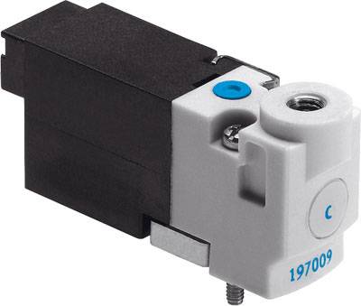 FESTO Magnetventil 197011 MHP1-M1H-3/2G-M3-HC 24 V/DC Tilslutningsplade, M3 Nominel dimension 0.65 mm Off-position lukket 1 stk