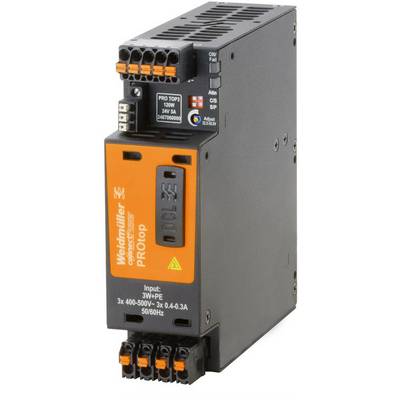 Weidmüller PROtop strømforsyningsenhed, Input: 3L+PE, 3x 400-500V, 3x 0,4-0,3A, 50/60Hz.