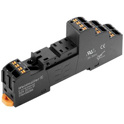 Et sort Weidmüller SDI12 CP 8A 300V stikmodul med flere orange tilslutninger, egnet til industrielle anvendelser.