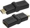 LogiLink AH0011 HDMI Adapter [1x HDMI-stik - 1x HDMI-tilslutning] Sort forgyldte stik