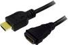 LogiLink HDMI Forlængerkabel HDMI-A-stik, HDMI-A-hunstik 1.00 m Sort CH0059 4K UHD HDMI-kabel