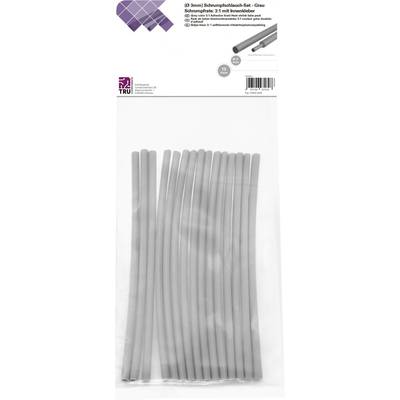 TRU COMPONENTS T1902CA028 Krympeslangesortiment Grå 3 mm 1 mm Krympningshastighed:3:1 15 stk